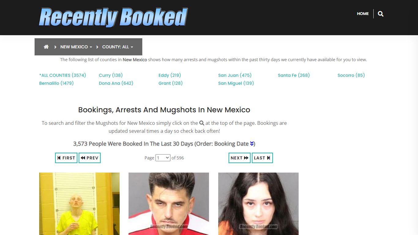 Bookings, Arrests and Mugshots in Santa Fe County, New Mexico
